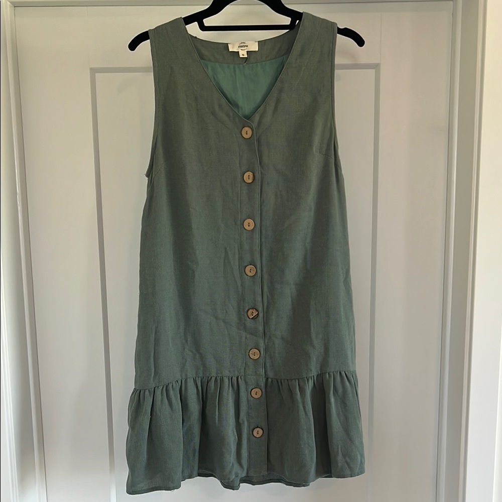 Entro Green Ruffled Tiered Sundress